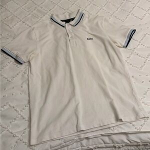 Boss Classic White Polo Shirt with Navy Accents